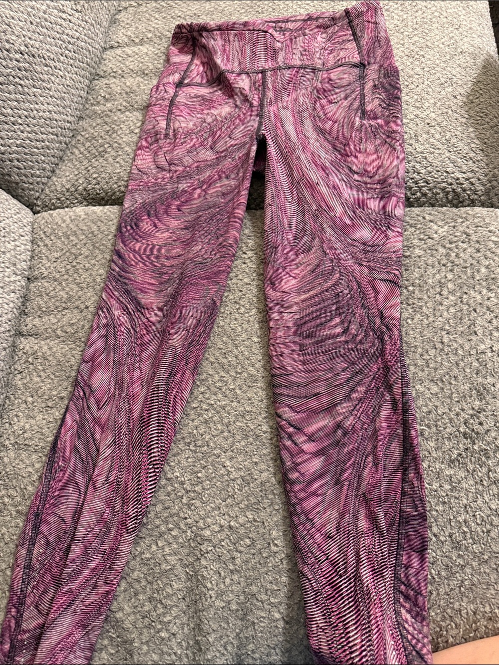 lululemon athletica Pink Marble Print Leggings